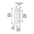 Jaladera de embutir rectangular, negro mate, HERMEX 3