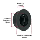 Jaladera de embutir circular No. 2, negro mate, HERMEX 3