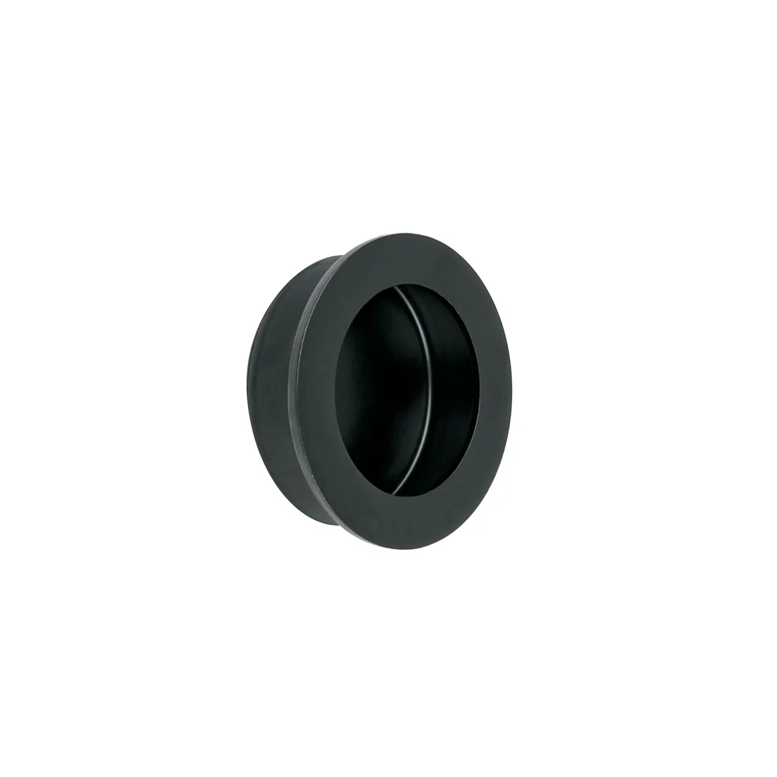 Jaladera de embutir circular No. 3, negro mate, HERMEX