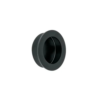 Jaladera de embutir circular No. 3, negro mate, HERMEX