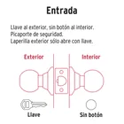 Cerradura pomo, negro, esfera, entrada, HERMEX 2