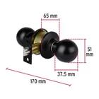 Cerradura pomo, negro, esfera, entrada, HERMEX 4