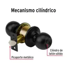 Cerradura pomo, negro, esfera, entrada, HERMEX 6