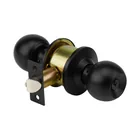 Cerradura pomo, negro, esfera, recámara, HERMEX 4
