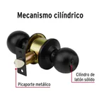 Cerradura pomo, negro, esfera, recámara, HERMEX 5