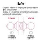 Cerradura pomo, negro, esfera, baño, HERMEX 2
