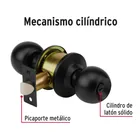 Cerradura pomo, negro, esfera, baño, HERMEX 5