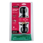 Cerradura pomo, negro, esfera, baño, HERMEX 6