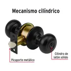 Cerradura pomo, negro, oval, entrada, HERMEX 2