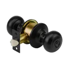 Cerradura pomo, negro, oval, entrada, HERMEX 4
