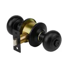 Cerradura pomo, negro, oval, baño, HERMEX 1