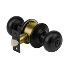 Cerradura pomo, negro, oval, baño, HERMEX 3