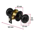 Cerradura pomo, negro, oval, baño, HERMEX 5