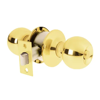 Cerradura tipo esfera, cilíndrico, baño, brillante, BASIC