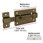 Pasador de barra plana 4', latón antiguo, HERMEX 3