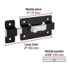 Pasador de barra plana 3', negro, HERMEX 3
