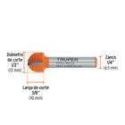 Broca para router, media caña, 1/2', TRUPER 3