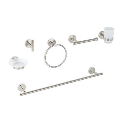Juego de 6 accesorios para baño acabado satín, FOSET TÚBIG