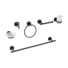 Juego de 6 accesorios para baño acabado negro, FOSET TÚBIG 1