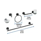 Juego de 6 accesorios para baño acabado negro, FOSET TÚBIG 3