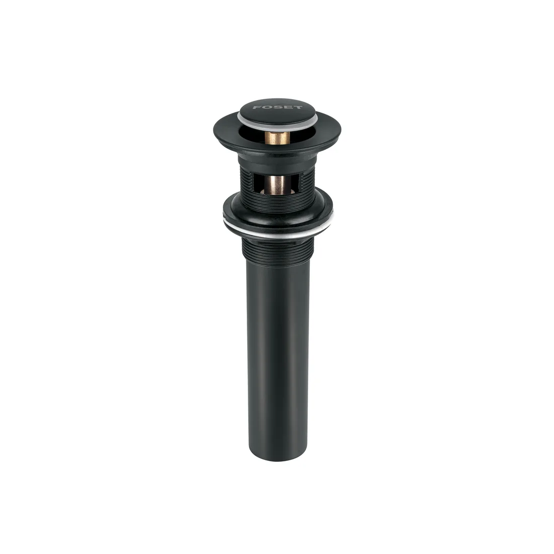 Contra para lavabo, con rebosadero, sistema push, negro