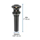 Contra para lavabo, con rebosadero, sistema push, negro 3