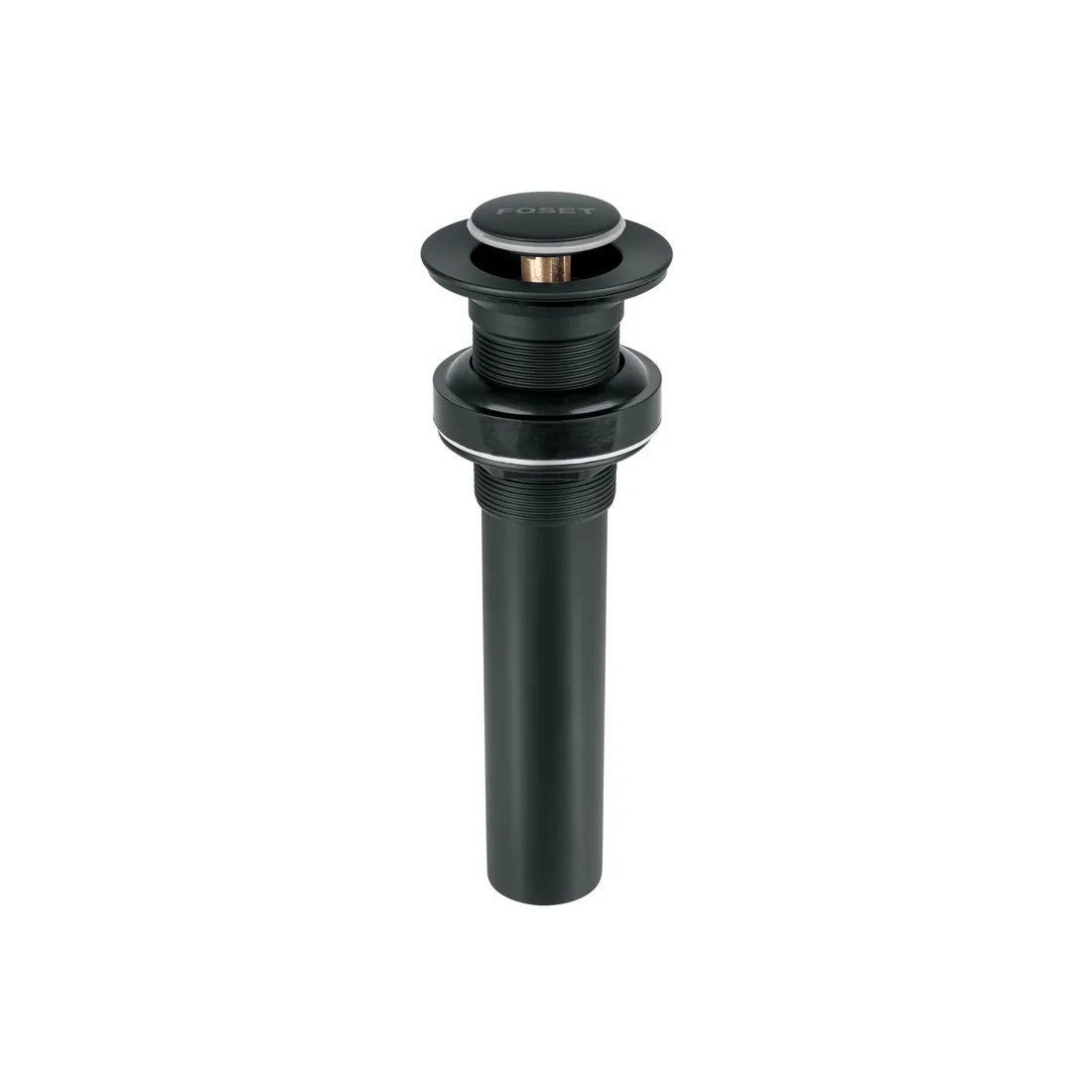 Contra para lavabo, sin rebosadero, sistema push, negro