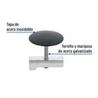Cubretaladro de acero inoxidable 1-3/4' negro, FOSET 2