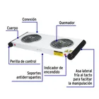 Parrilla eléctrica 2 quemadores en espiral, blanca, VOLTECK 2