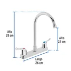 Mezcladora 8' fregadero, ABS, cuello curvo, palanca, BASIC 3