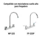 Cuello alto para mezcladora de fregadero, cromo, BASIC 4