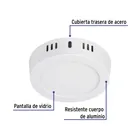 Luminario LED plafón 6W 3000K, redondo, blanco, VOLTECK 2