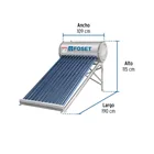 Calentador solar de agua, 12 tubos, 150L, 4 personas, FOSET 3