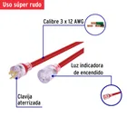Extensión de uso súper rudo aterrizada 8 m. calibre 12 3