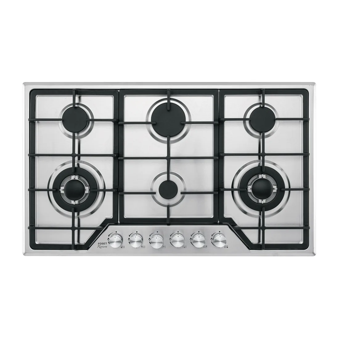 Parrilla gas empotrable 90cm, 6 quem, acero inox, RIVIERA