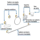 Juego de 6 accesorios para baño, cromo-oro, FOSET AQUA 2