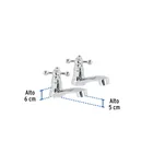 Juego llaves individuales lavabo, ABS, cruceta, BASIC 3