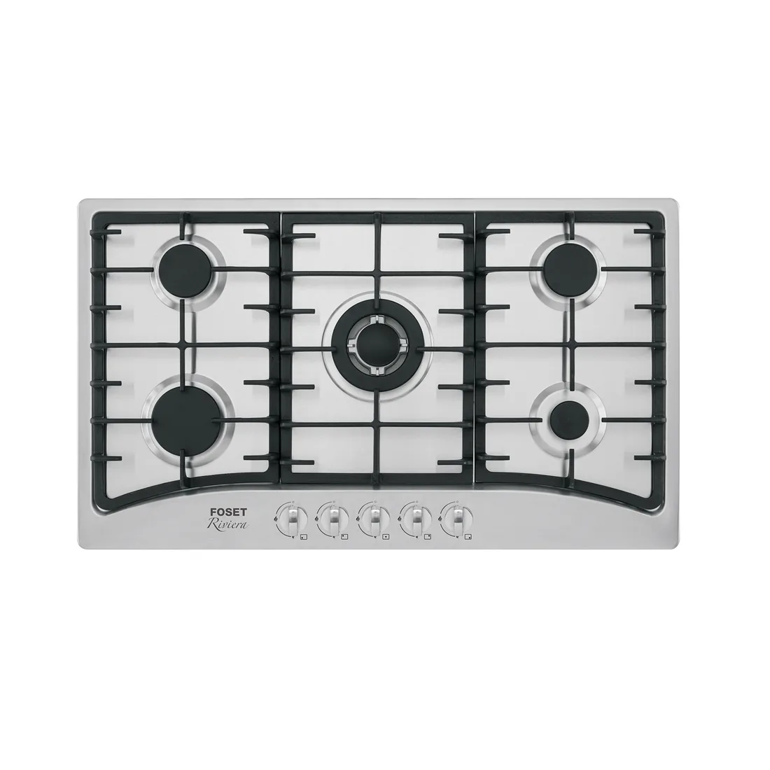 Parrilla gas empotrable 90cm, 5 quem, acero inox, RIVIERA