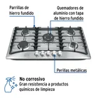 Parrilla gas empotrable 90cm, 5 quem, acero inox, RIVIERA 2