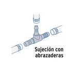 Tee inserción 3/8' de polipropileno, FOSET 3