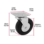 Rodaja hule 5', placa giratoria c/balero, carga 60kg, FIERO 3
