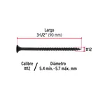100 pijas #12 x 3-1/2'cabeza plana phillips multiusos 3