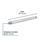 Niple de acero galvanizado 1/2 x 10', FOSET 2