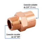 Conector reducido macho 1/2 x 3/4', FOSET 2