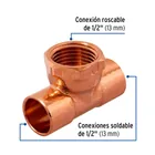 Tee de cobre rosca interior central 1/2', FOSET 2