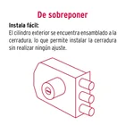 Cerradura sobreponer 3 barras instala-fácil, llave puntos 4