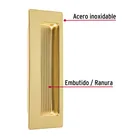 Jaladera de embutir rectangular, latón brillante, HERMEX 2