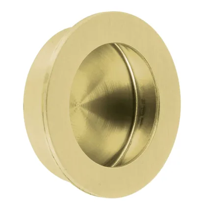 Jaladera de embutir circular No. 2, latón brillante, HERMEX