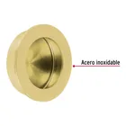 Jaladera de embutir circular No. 3, latón brillante, HERMEX 2
