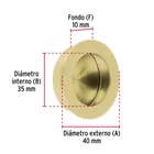 Jaladera de embutir circular No. 3, latón brillante, HERMEX 3